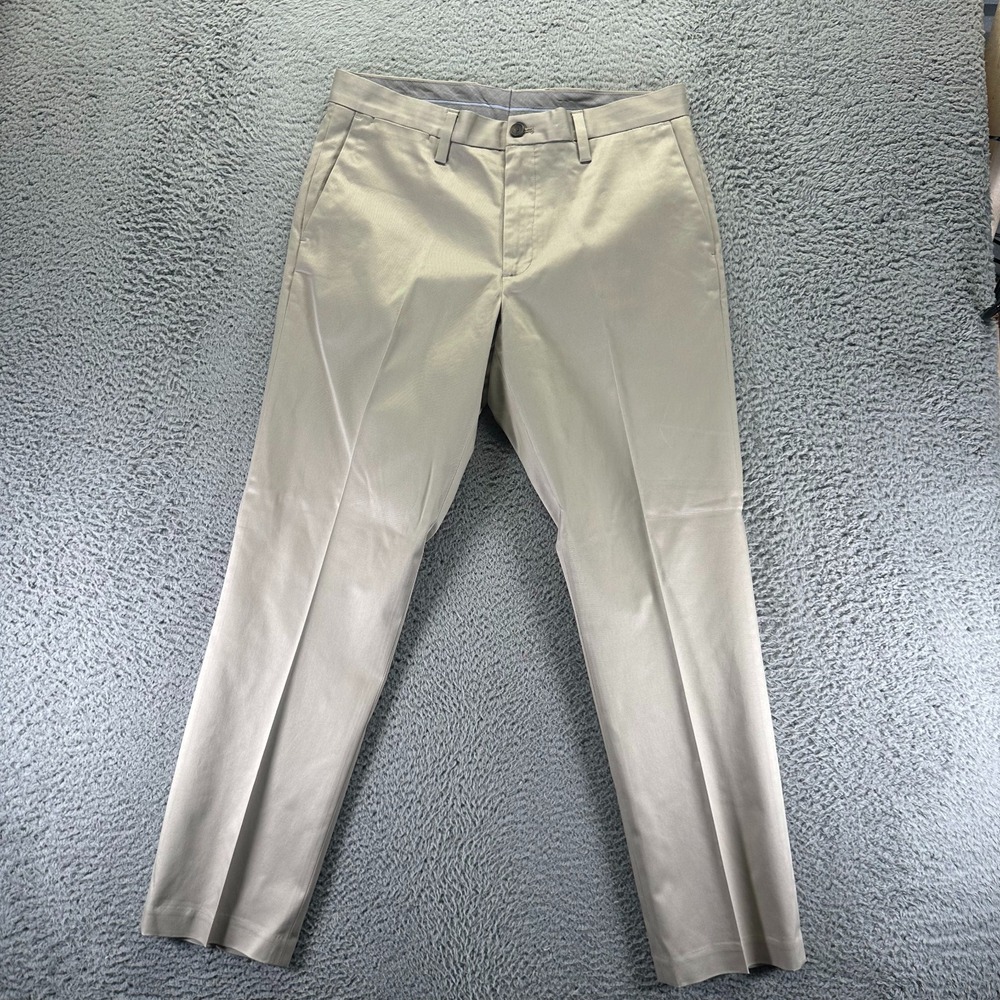 Buttoned Down Pant Men 32x30 Beige Cotton Chino Straight Business Preppy Stretch